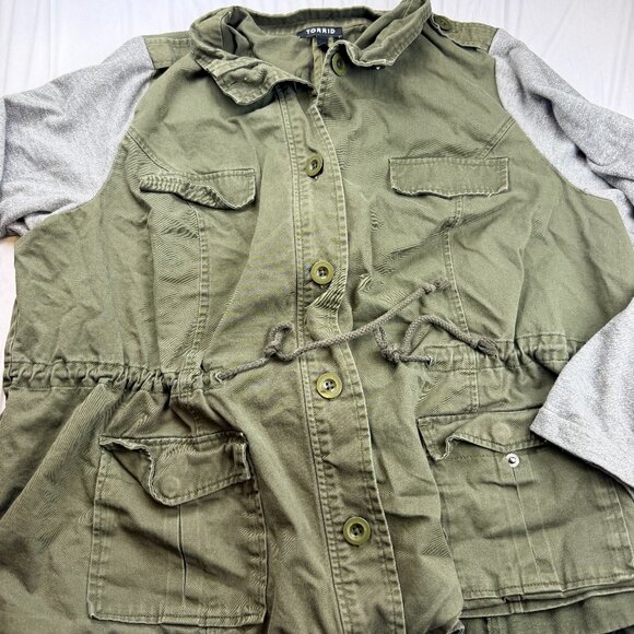 torrid Jackets & Blazers - Womens Army Green Cargo Jacket Torrid